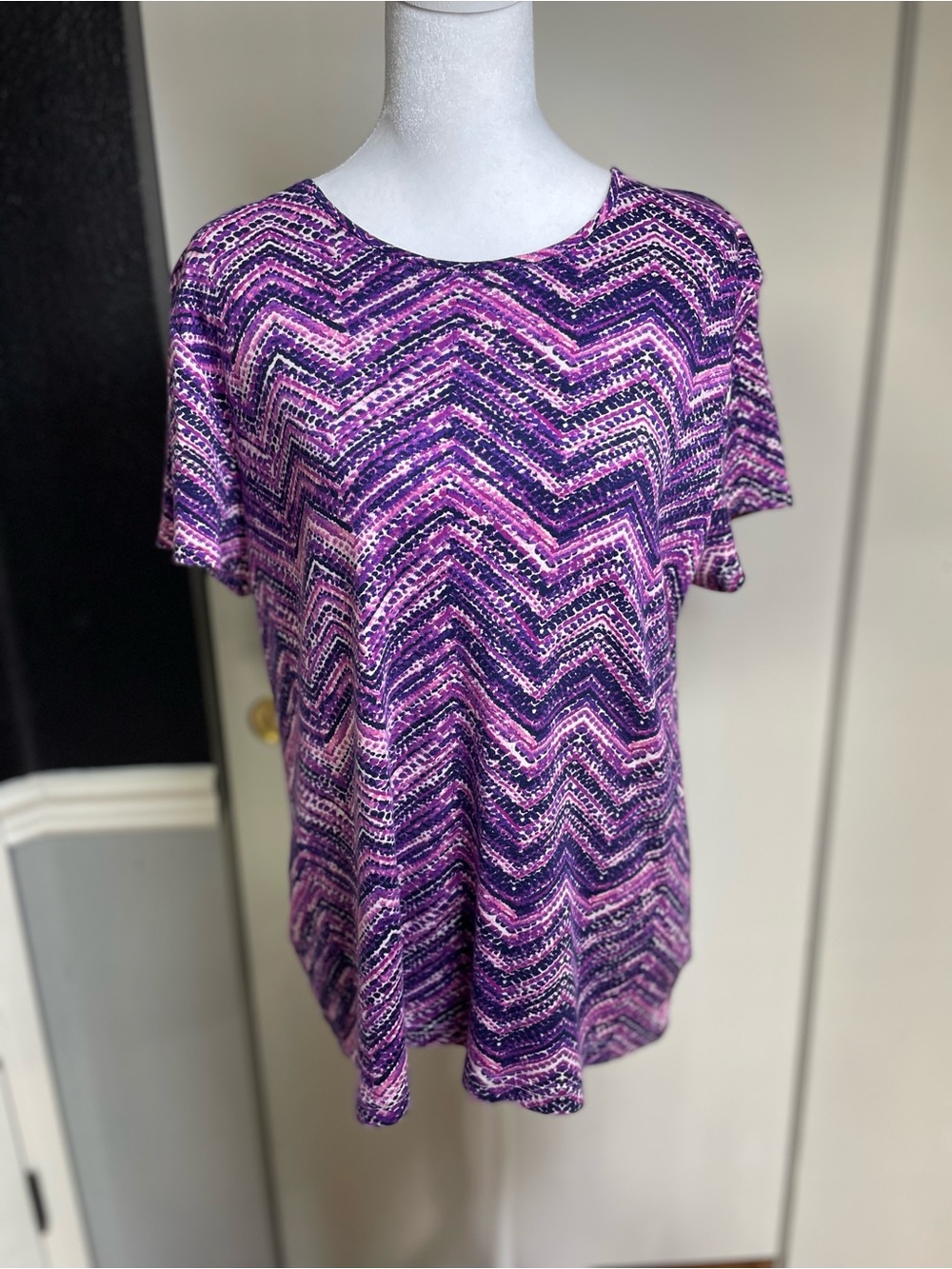 croft & barrow Purple Chevron Short-Sleeve Tee